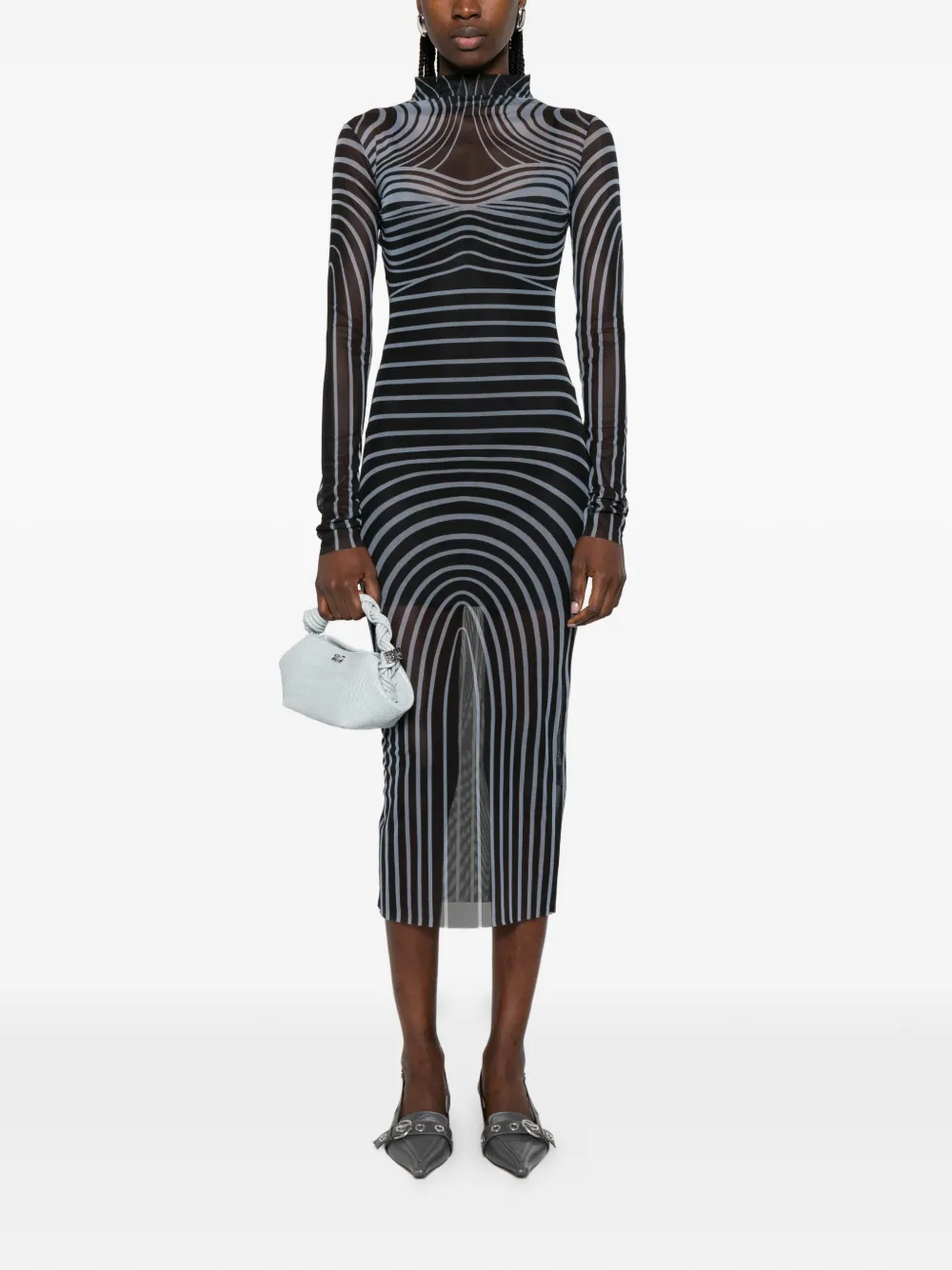 Patrizia Pepe Jurk met abstracte print Zwart