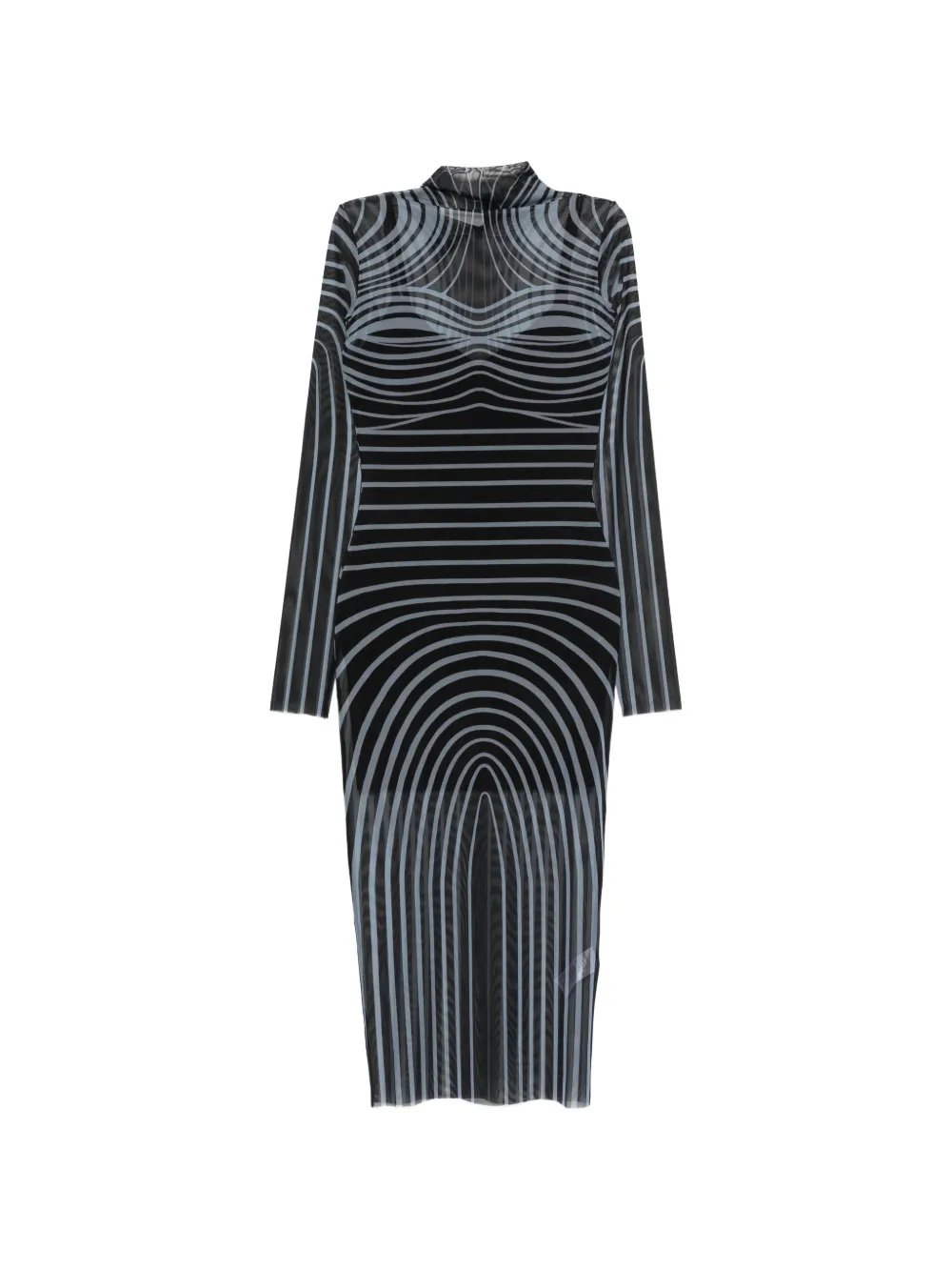 Patrizia Pepe Abito midi con stampa - Nero