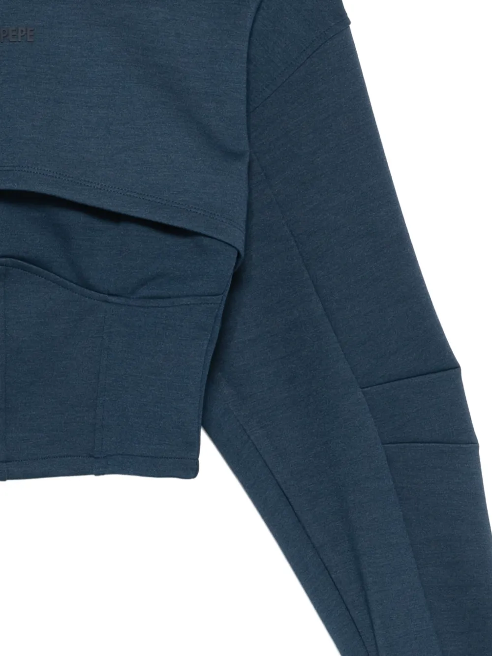 Patrizia Pepe Cropped sweater met dubbele laag Blauw