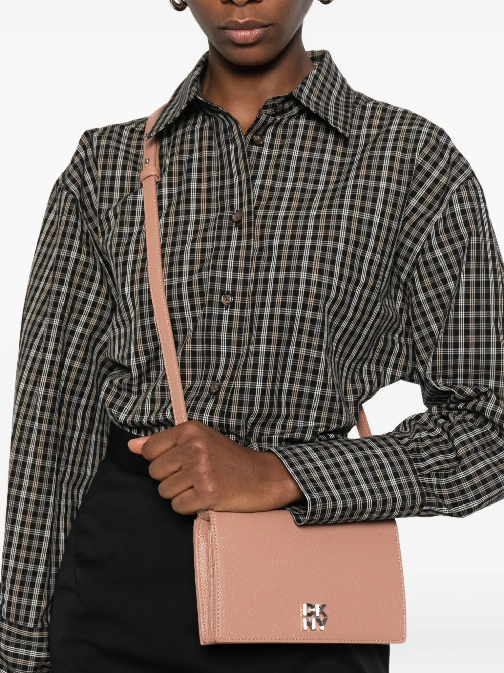 DKNY Mini-tas met logoplakkaat Bruin