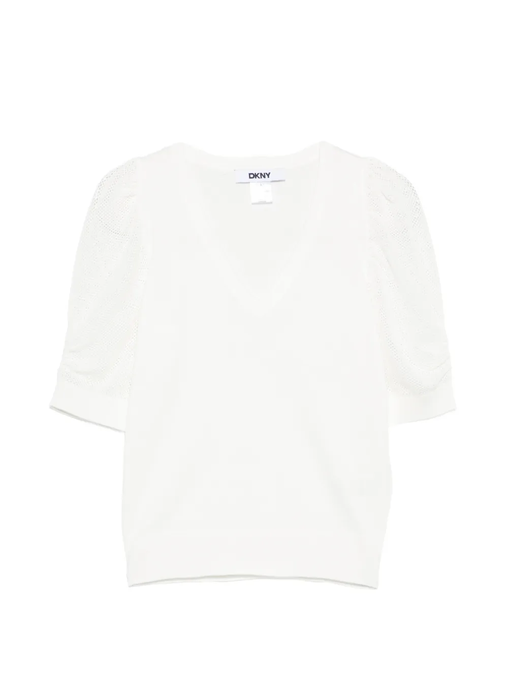 DKNY V-neck puff-sleeve top - Toni neutri