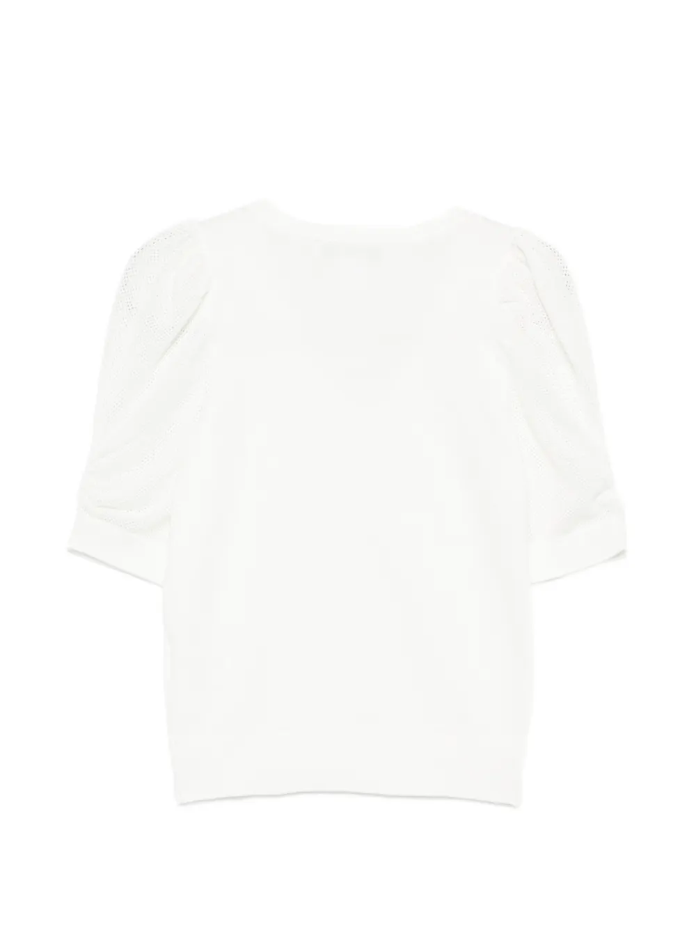 DKNY Top met pofmouwen en V-hals Beige