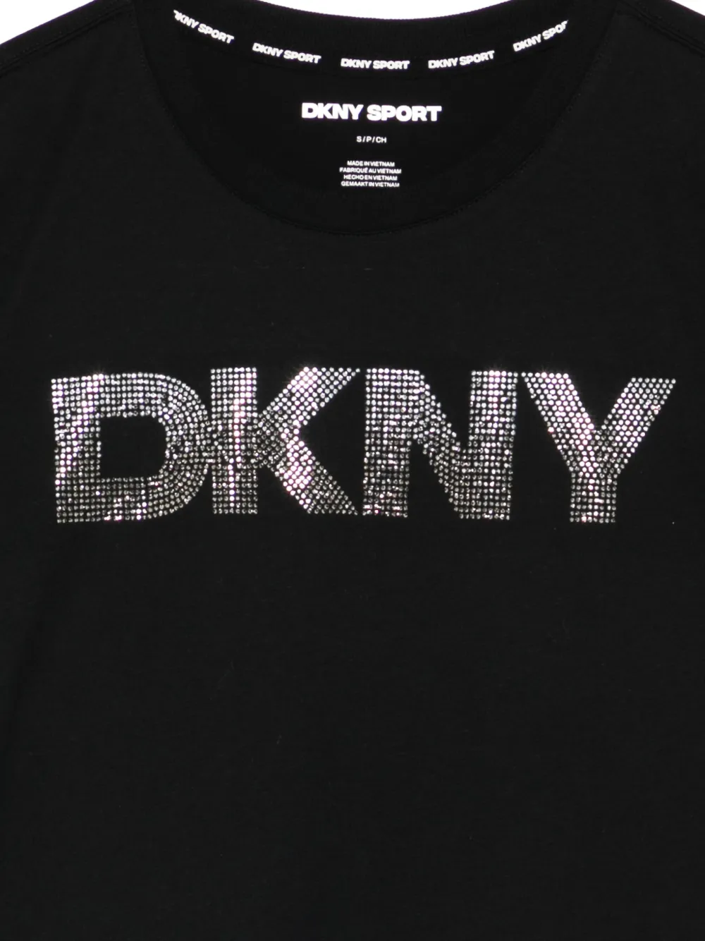 DKNY Ombre T-shirt met stras Zwart