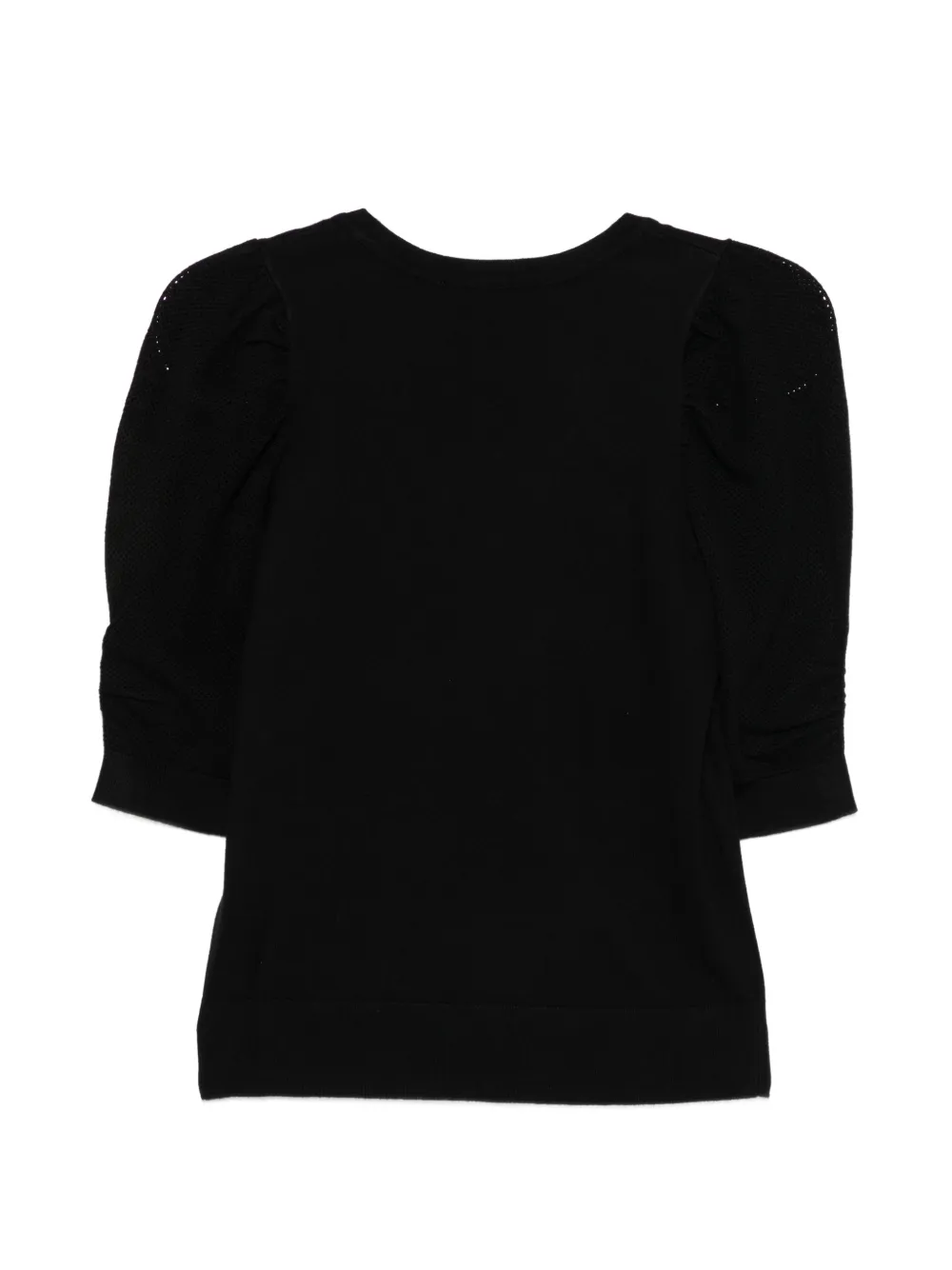 DKNY T-shirt met gedraaide mouwen en V-hals Zwart