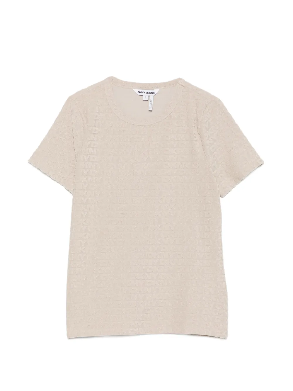DKNY logo-patterned T-shirt - Toni neutri