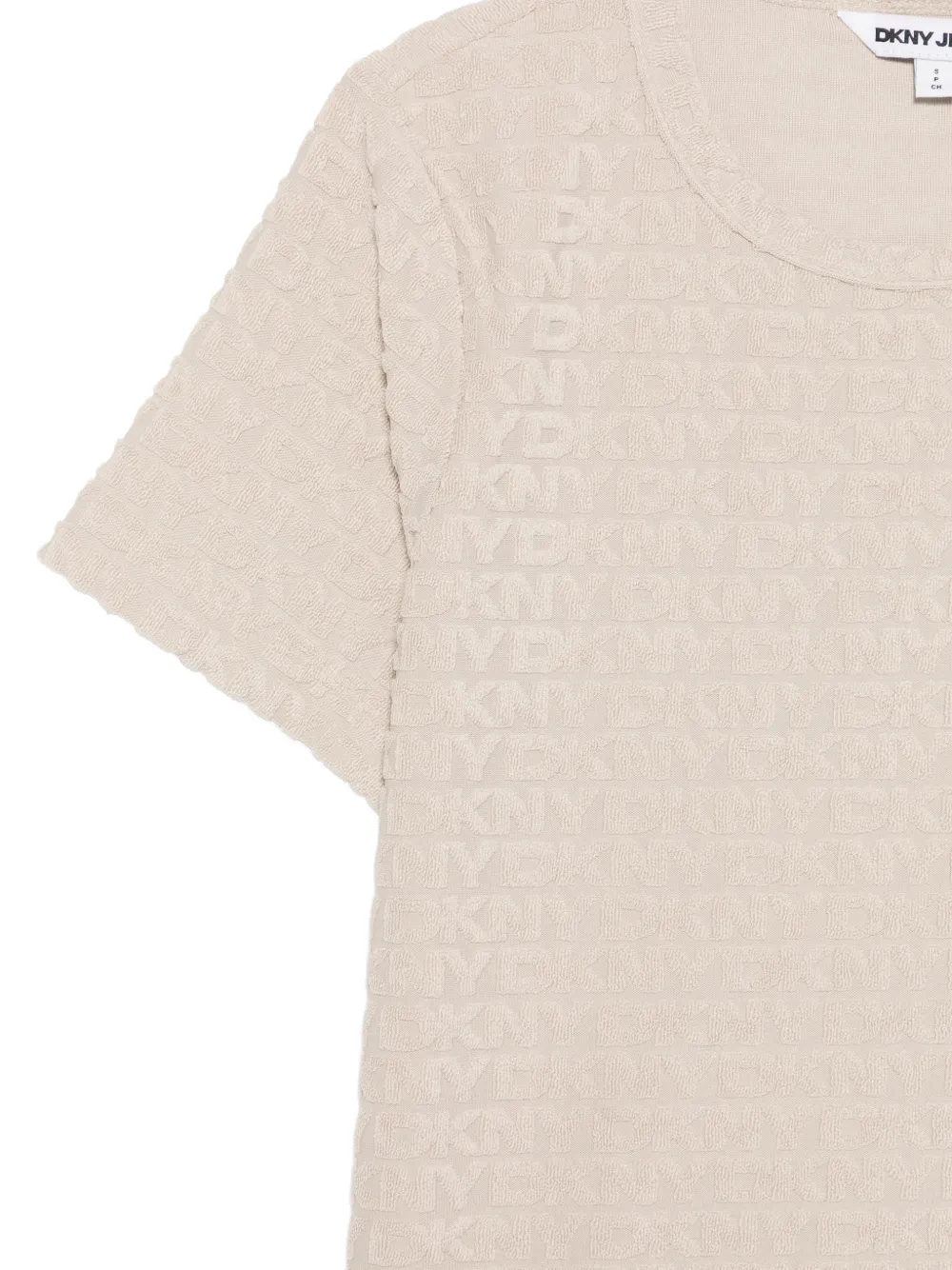 DKNY T-shirt met logopatroon Beige