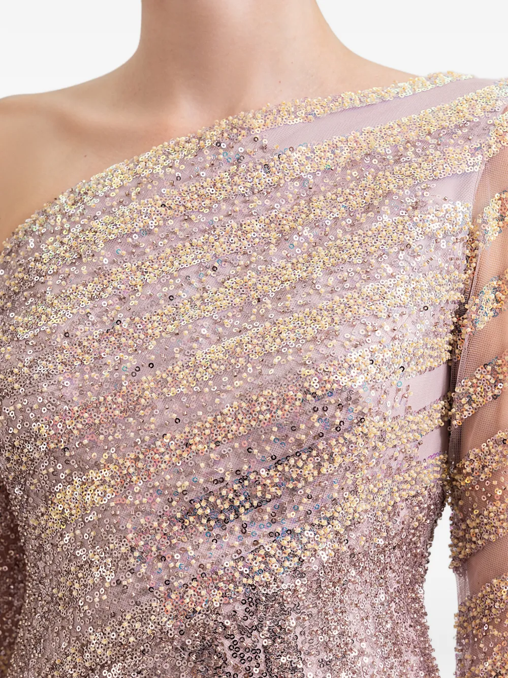 Gemy Maalouf Asymmetrische avondjurk Beige