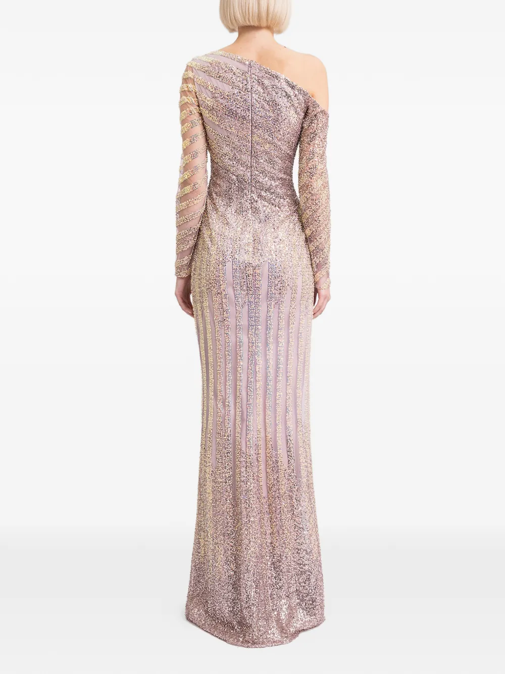 Gemy Maalouf Asymmetrische avondjurk Beige