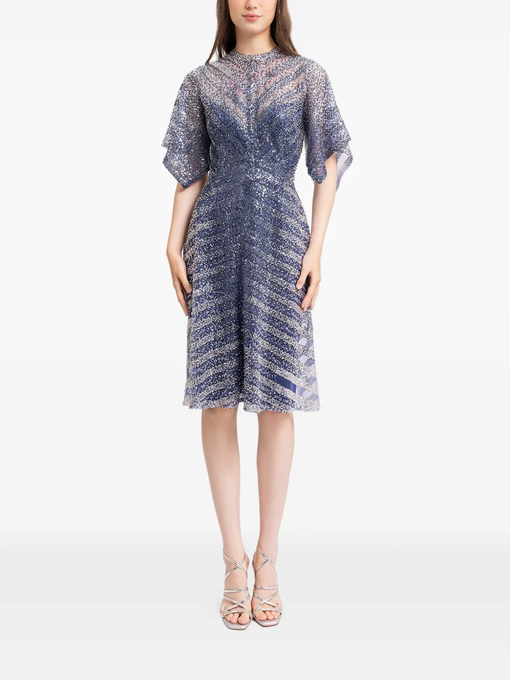 Gemy Maalouf beaded sequinned mini dress - Blauw