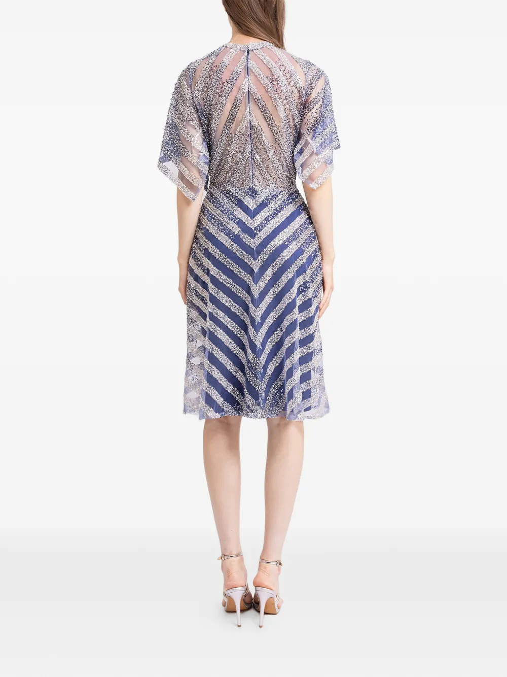 Gemy Maalouf Mini-jurk met pailletten en kralen Blauw