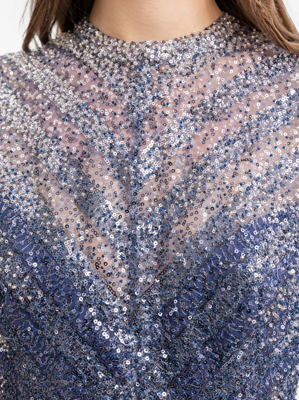Gemy Maalouf Mini-jurk met pailletten en kralen Blauw