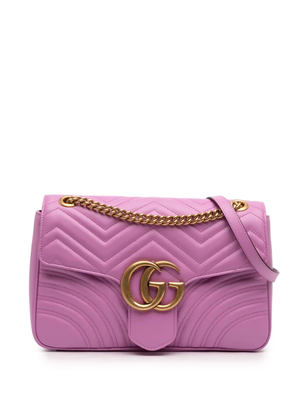 Gucci Pre-Owned 2016-2025 Large GG Marmont Matelasse Leather shoulder bag - Rosa