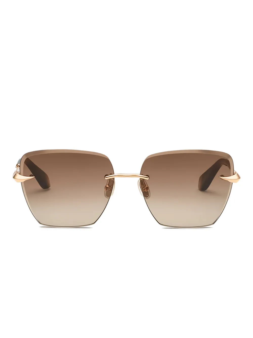 Roberto Cavalli rimless square sunglasses - Gold