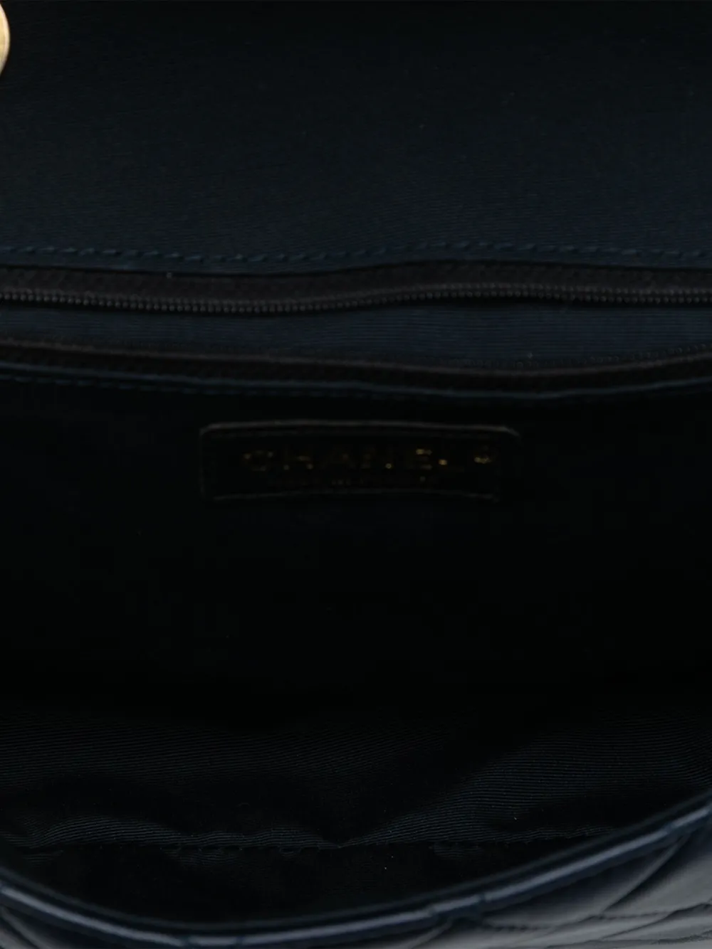 Pre-owned Chanel 2014-2015 Medium Bicolor Quilted Lambskin Elegant Cc Flap Crossbody Bag In Blue