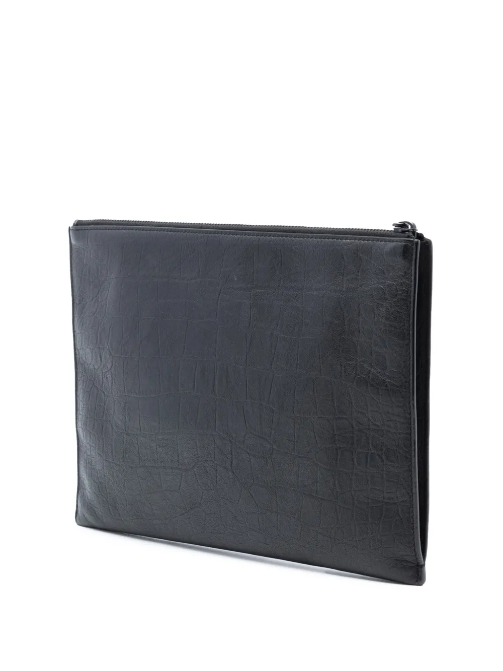 2020 Croc Embossed Leather Monogram Clutch Bag