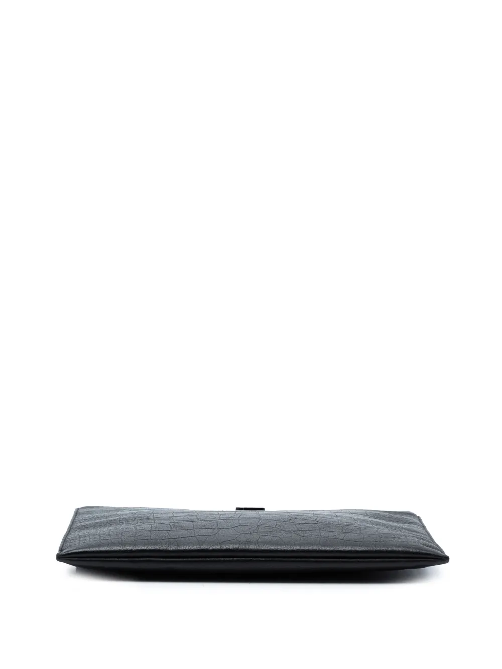 2020 Croc Embossed Leather Monogram Clutch Bag