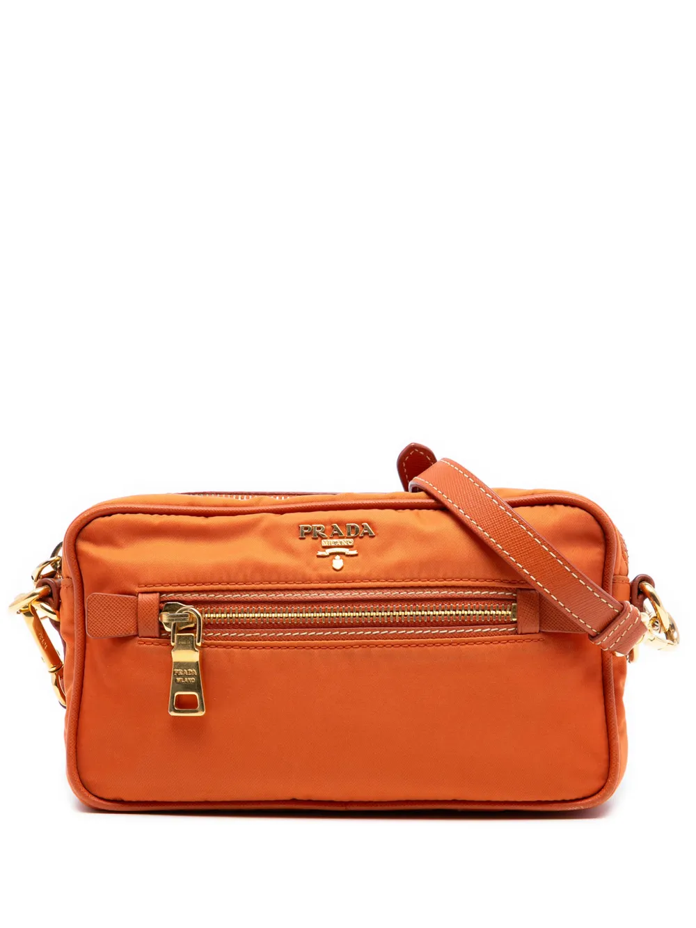 Prada Pre-Owned 2010-2025 Small Tessuto Front Pocket Camera Bag crossbody bag - Arancione