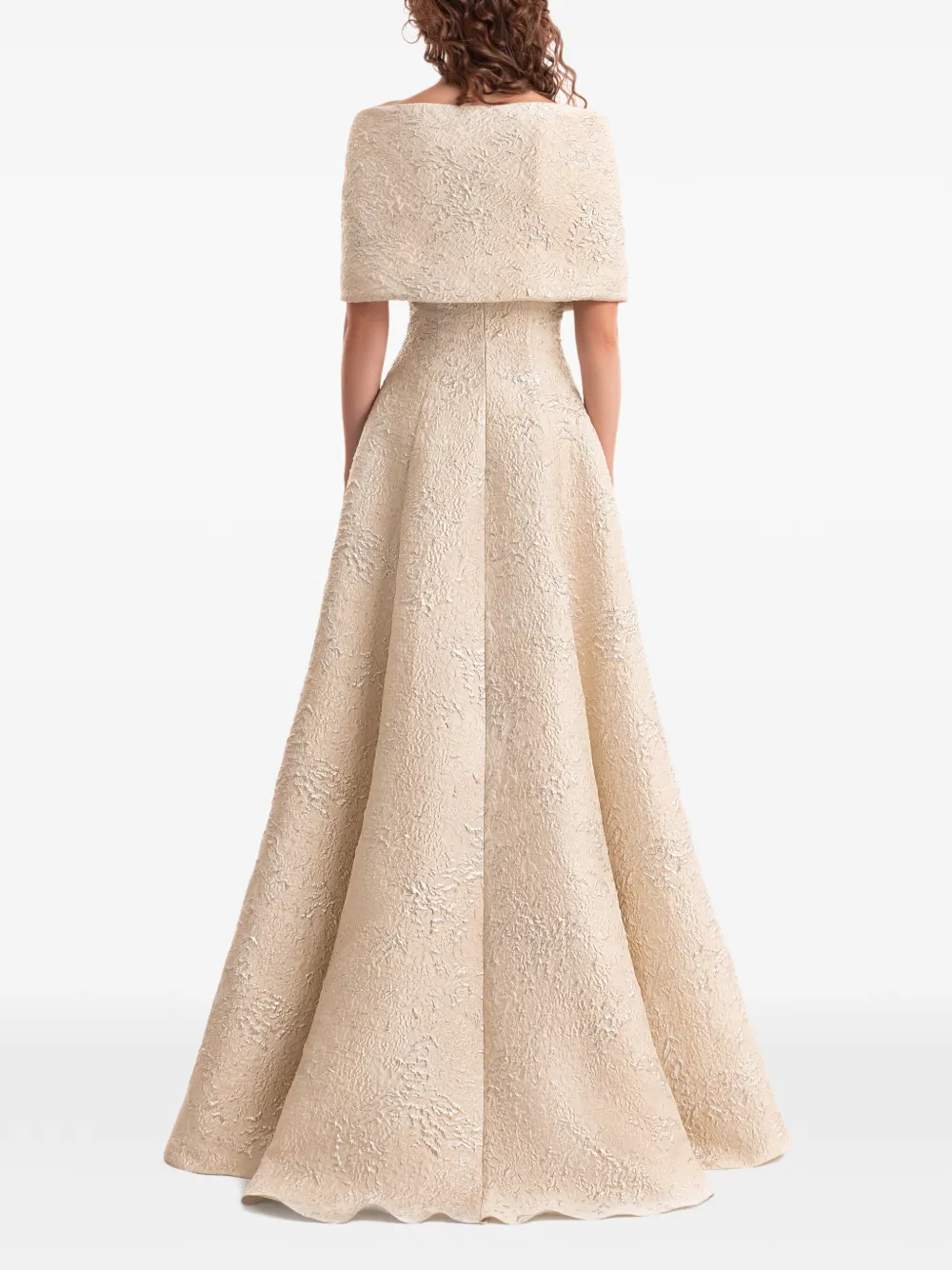 Gemy Maalouf Off-shoulder jurk met jacquard Beige