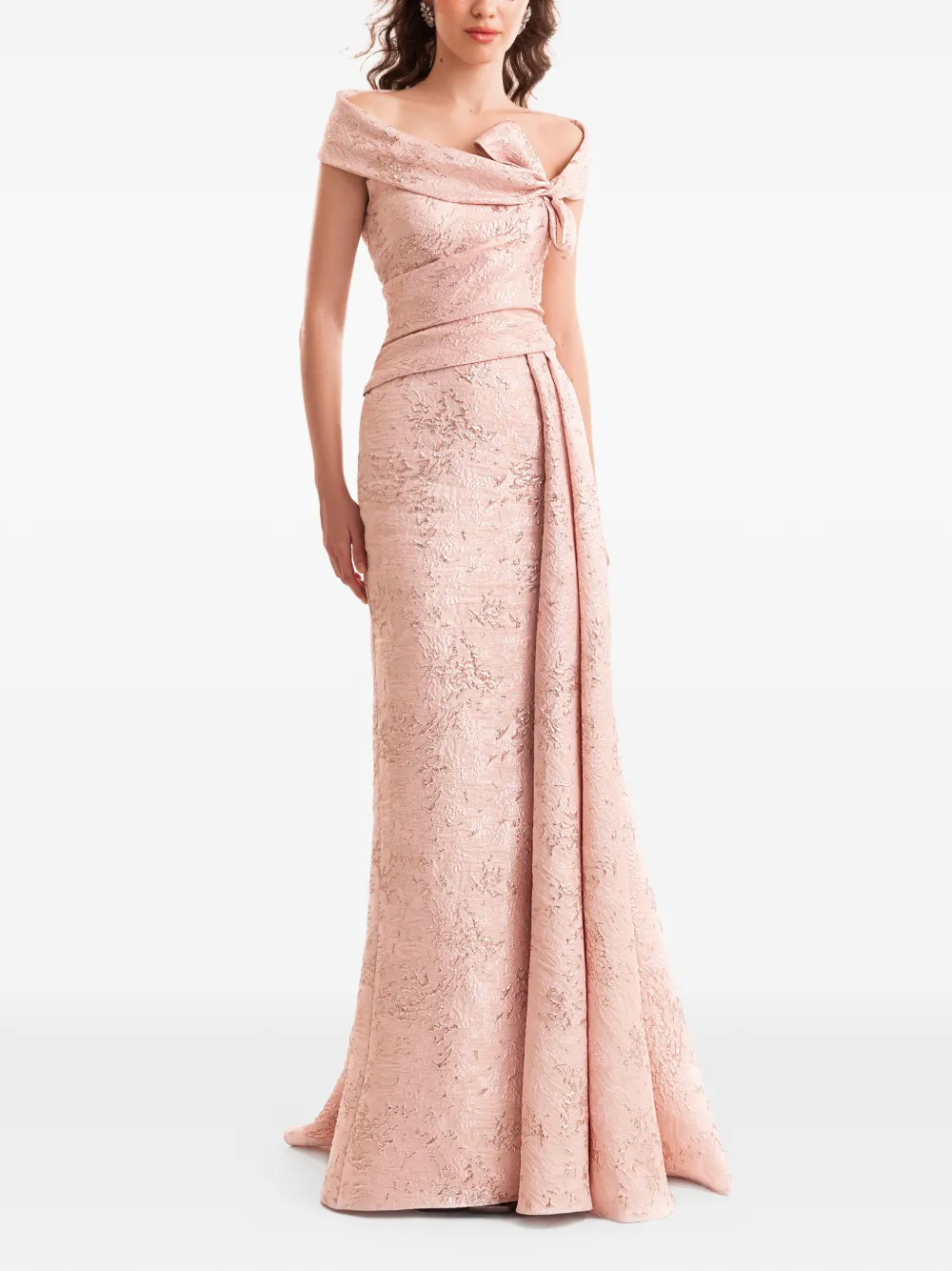 Gemy Maalouf off-shoulder bow-detail gown - Roze