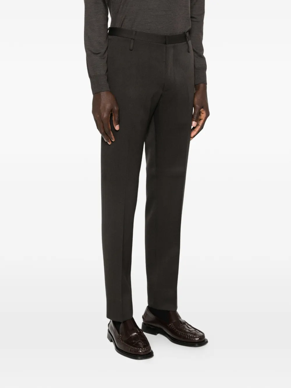 Corneliani belt-loop pocket trousers - Bruin