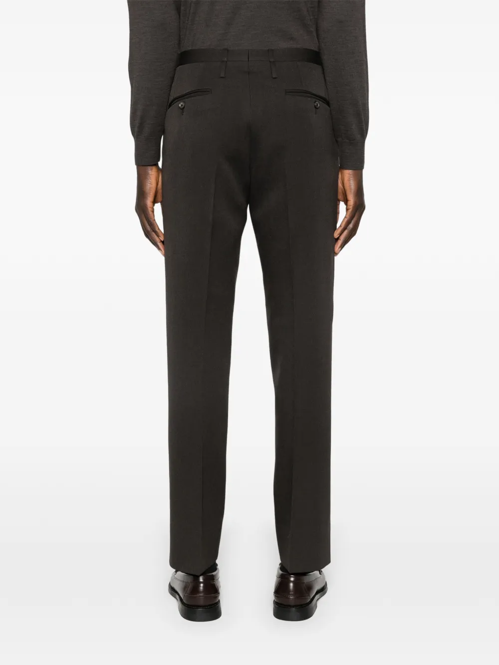 Corneliani Broek met zak en riemlus Bruin