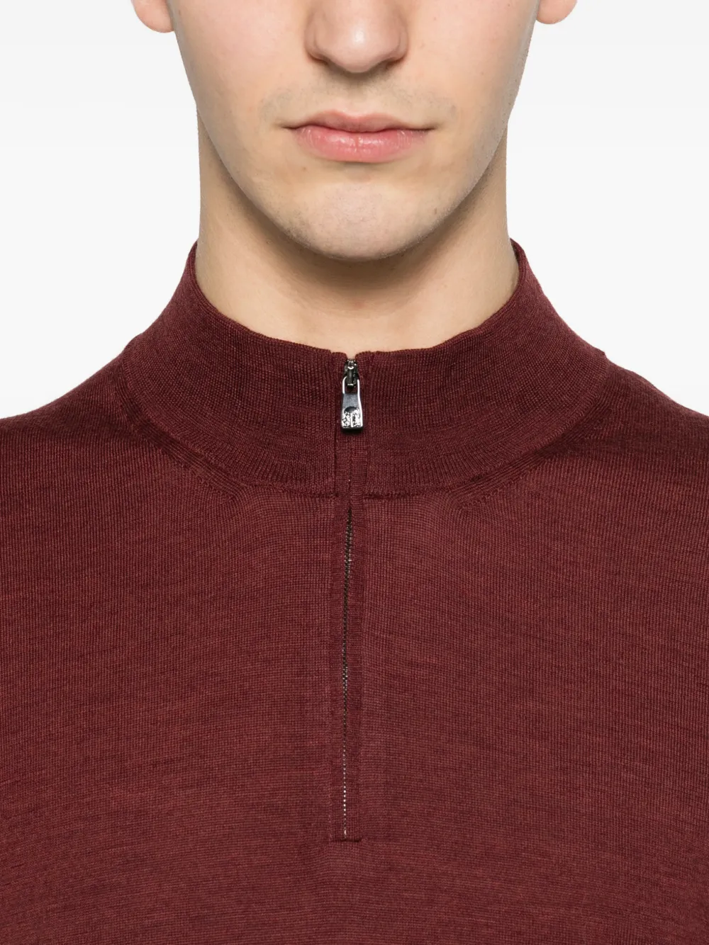 Corneliani Trui met opstaande hals en rits Rood