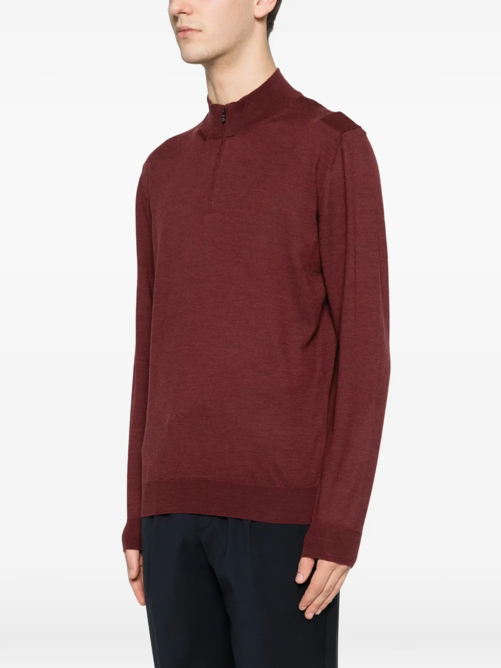 Corneliani Trui met opstaande hals en rits Rood