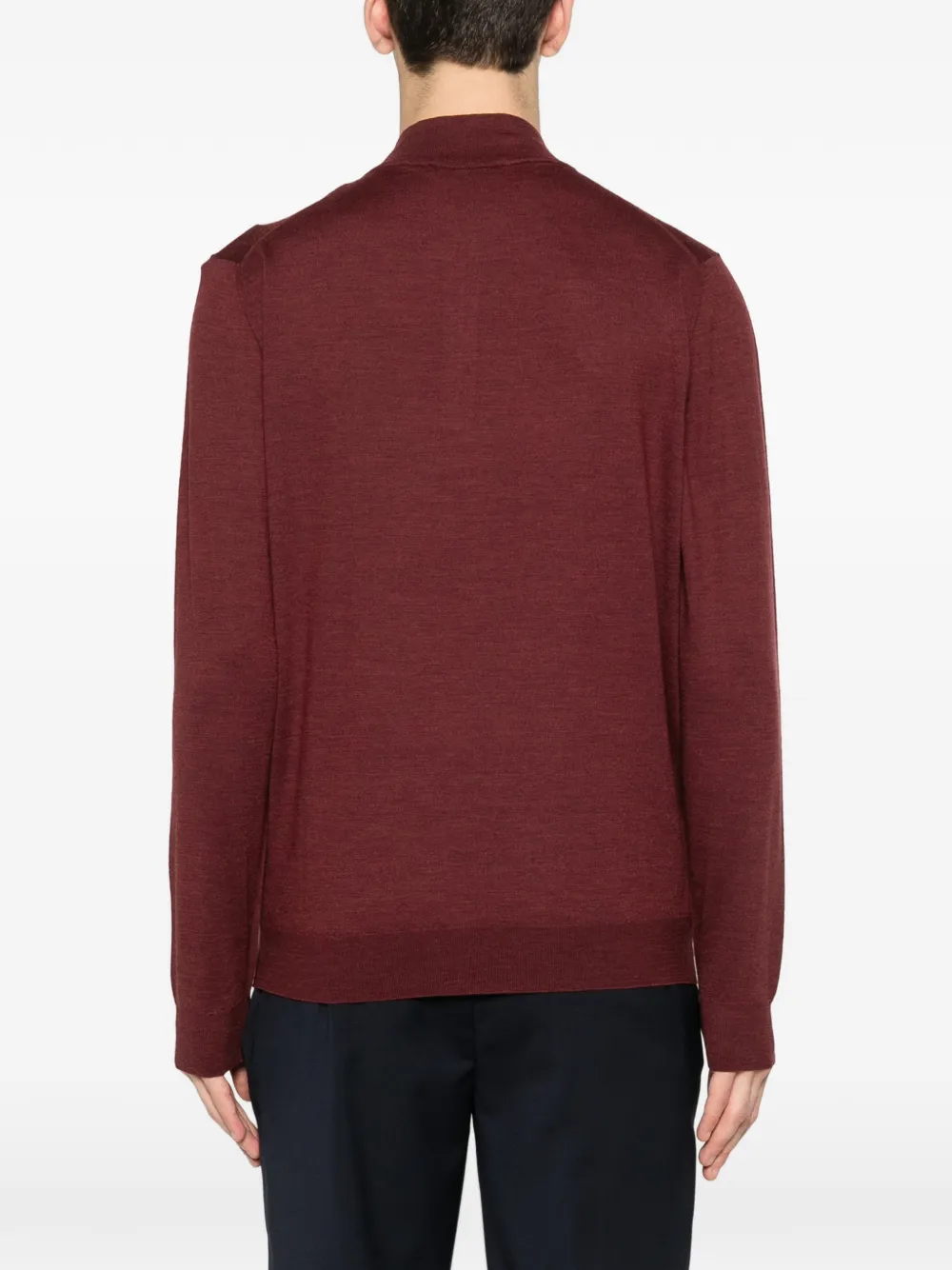 Corneliani Trui met opstaande hals en rits Rood
