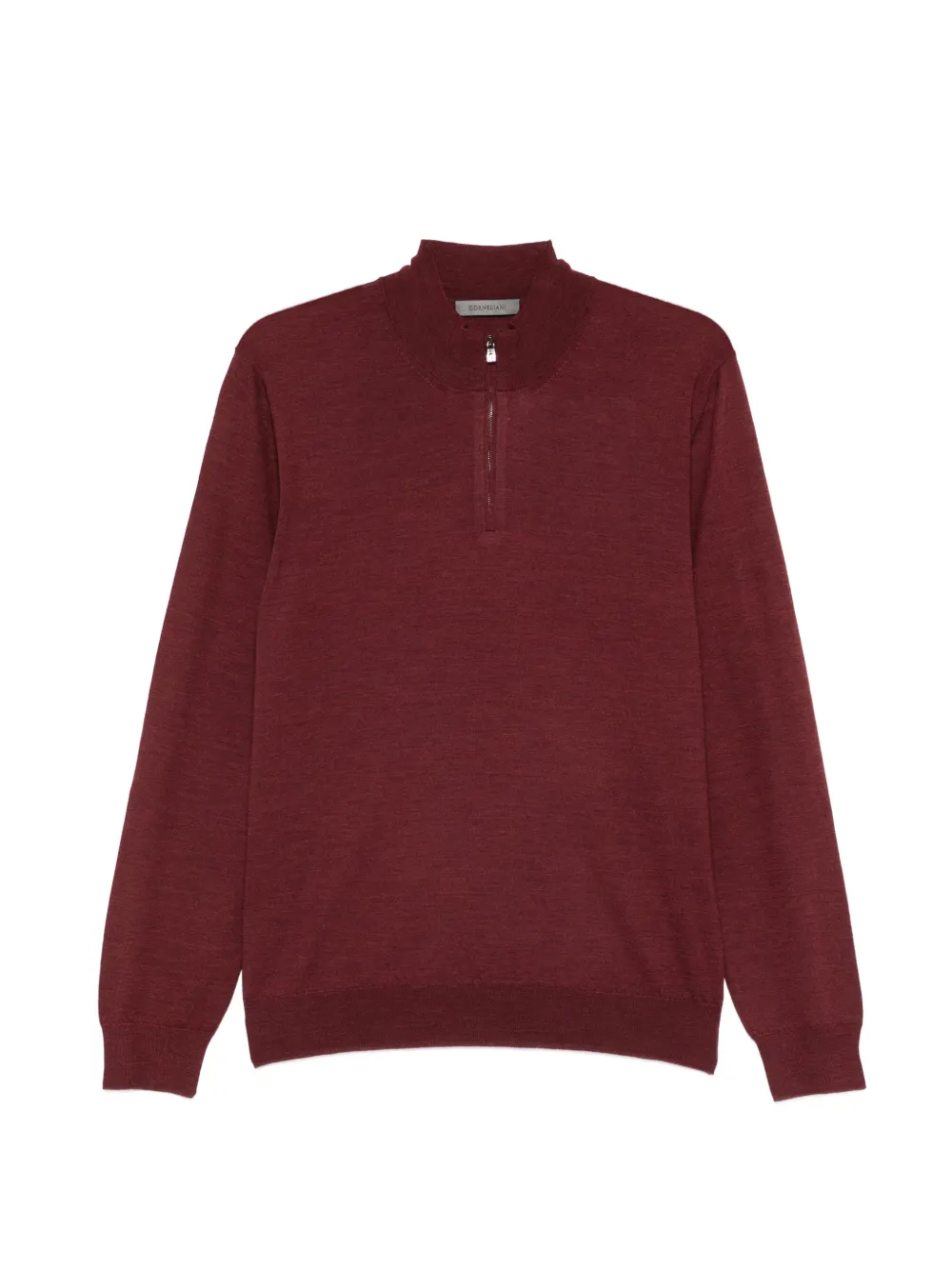Corneliani zip-up mock-neck sweater - Rosso