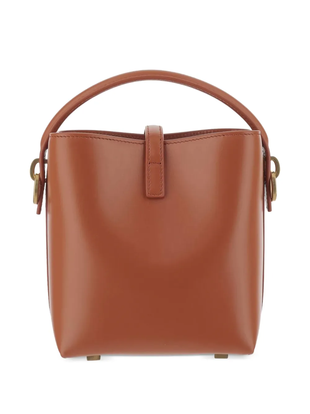 Saint Laurent Le 37 kleine bucket-tas met logoplakkaat Bruin