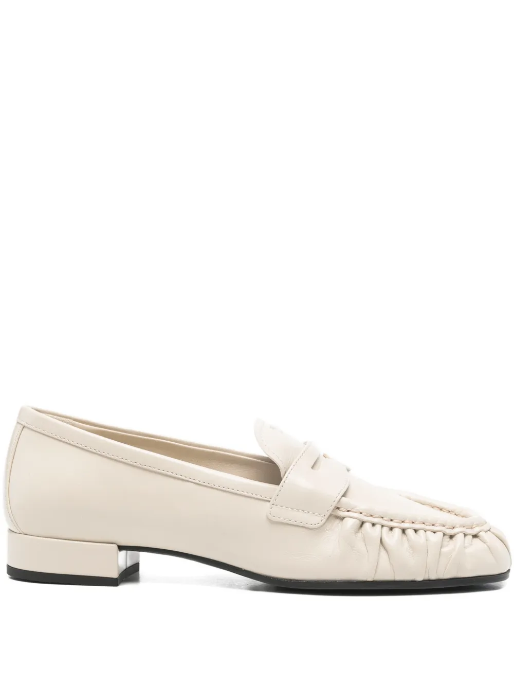 Prada ruched flat loafers - Toni neutri