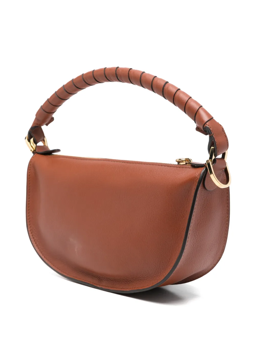  Chloé Mini Marcie Twisted-handle Leather Shoulder Bag - Brown 