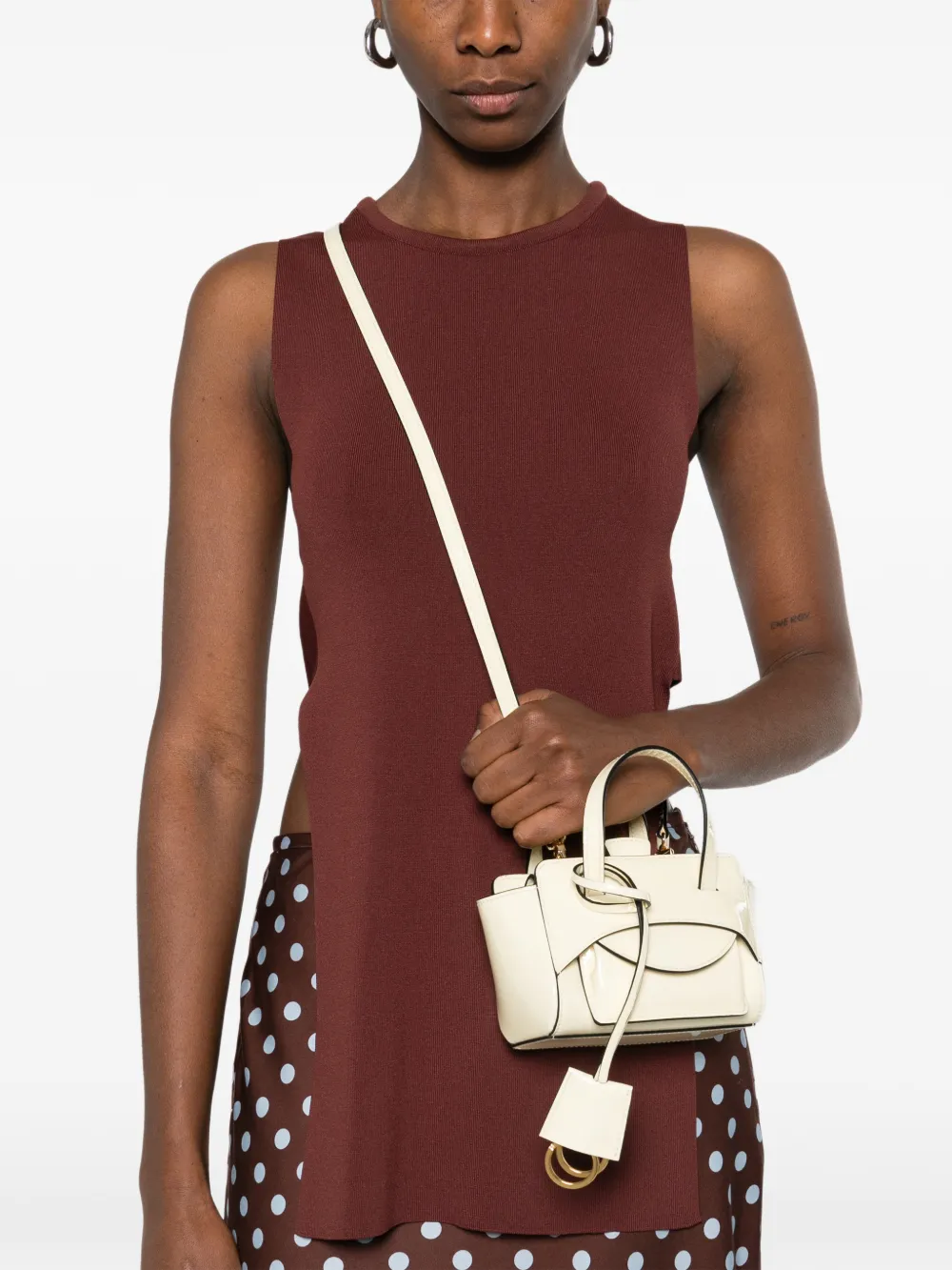 HIDESINS top-handle mini tote bag - Beige