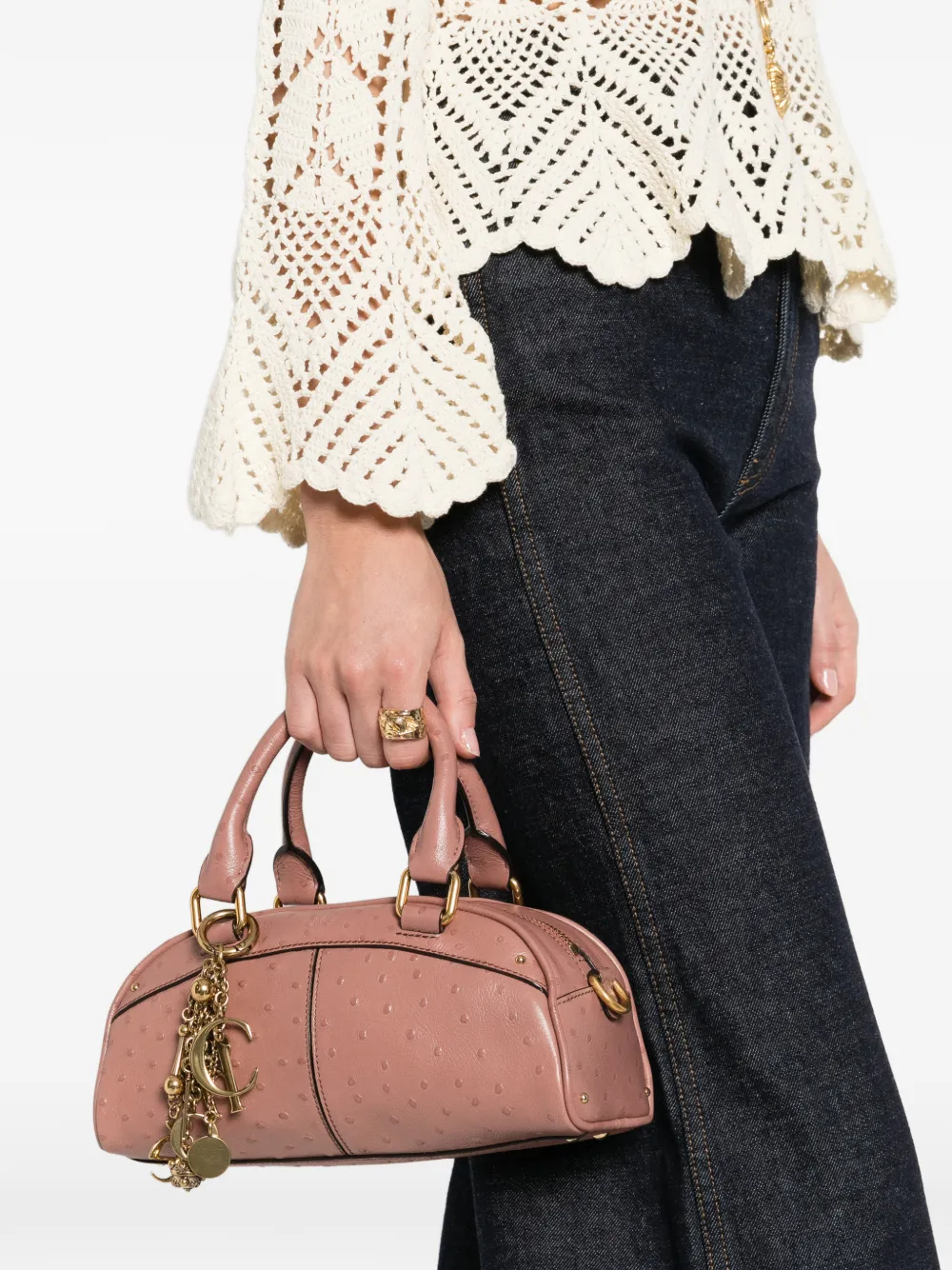 Chlo&eacute; small charms top-handles tote bag - Roze