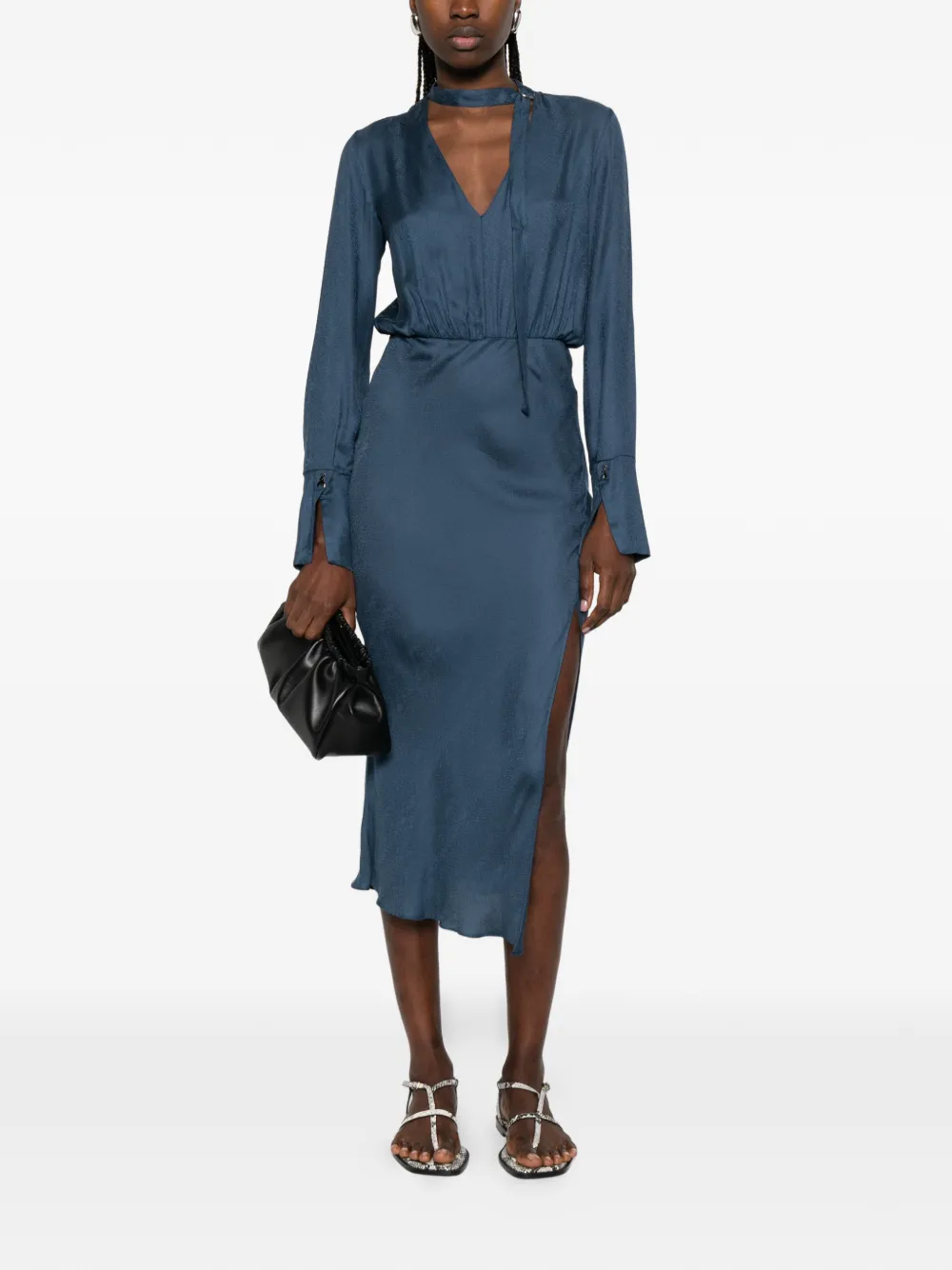 Patrizia Pepe Gedrapeerde midi-jurk Blauw