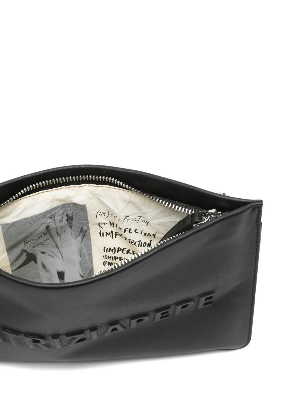 Patrizia Pepe (IM)Perfection leren clutch met reliëf Zwart