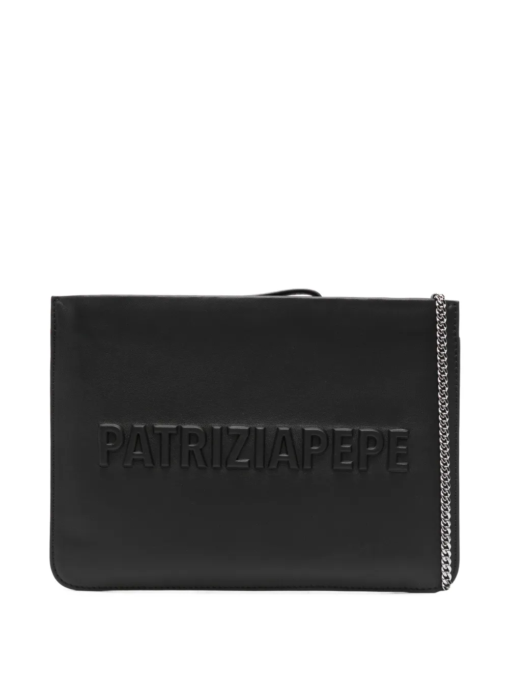 Patrizia Pepe (IM)Perfection embossed leather clutch bag - Nero