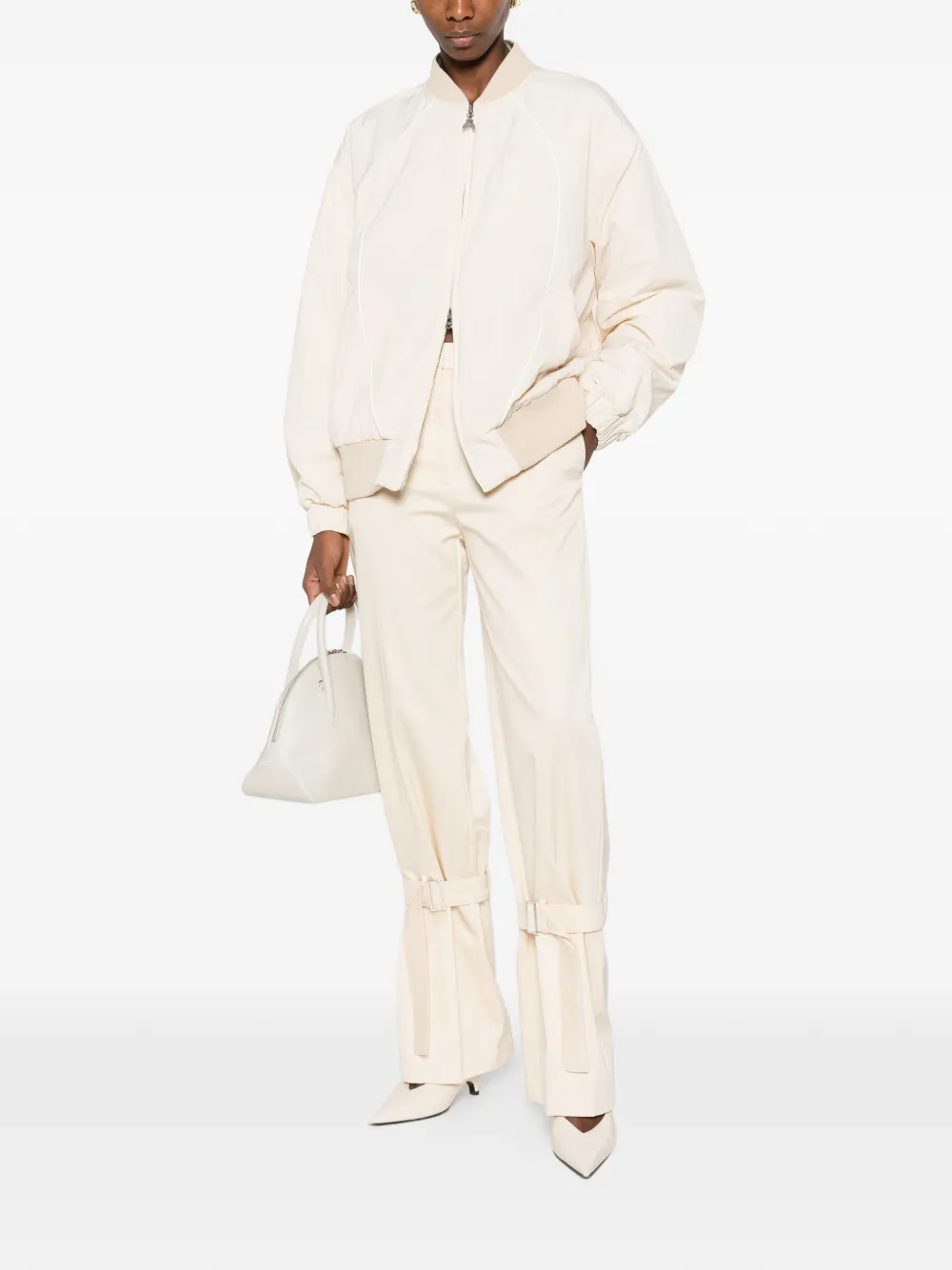  Patrizia Pepe Panelled Bomber Jacket - Neutrals 