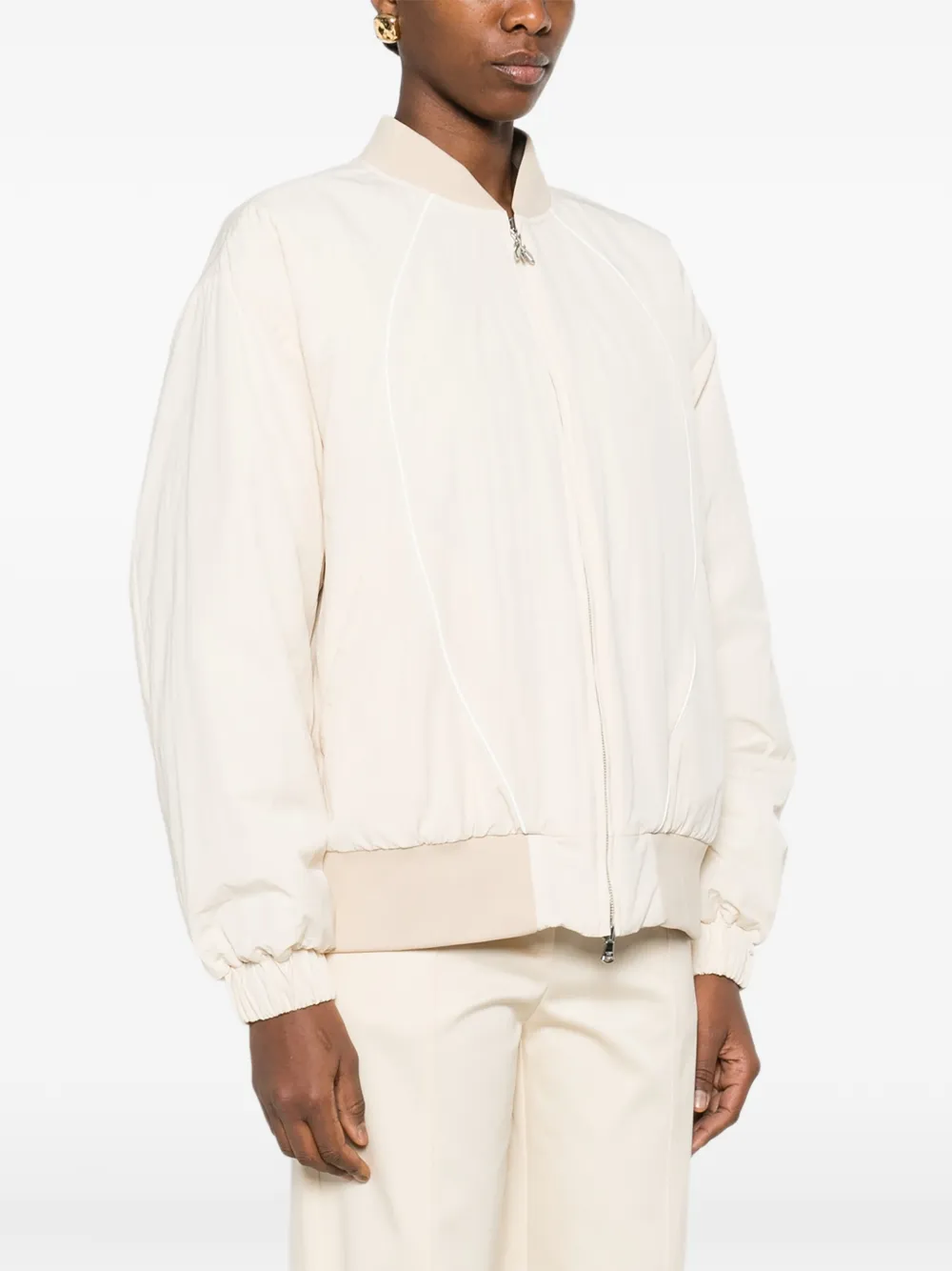  Patrizia Pepe Panelled Bomber Jacket - Neutrals 