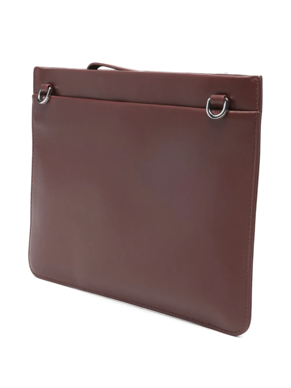  Patrizia Pepe (im)perfection Embossed-logo Leather Clutch Bag - Brown 