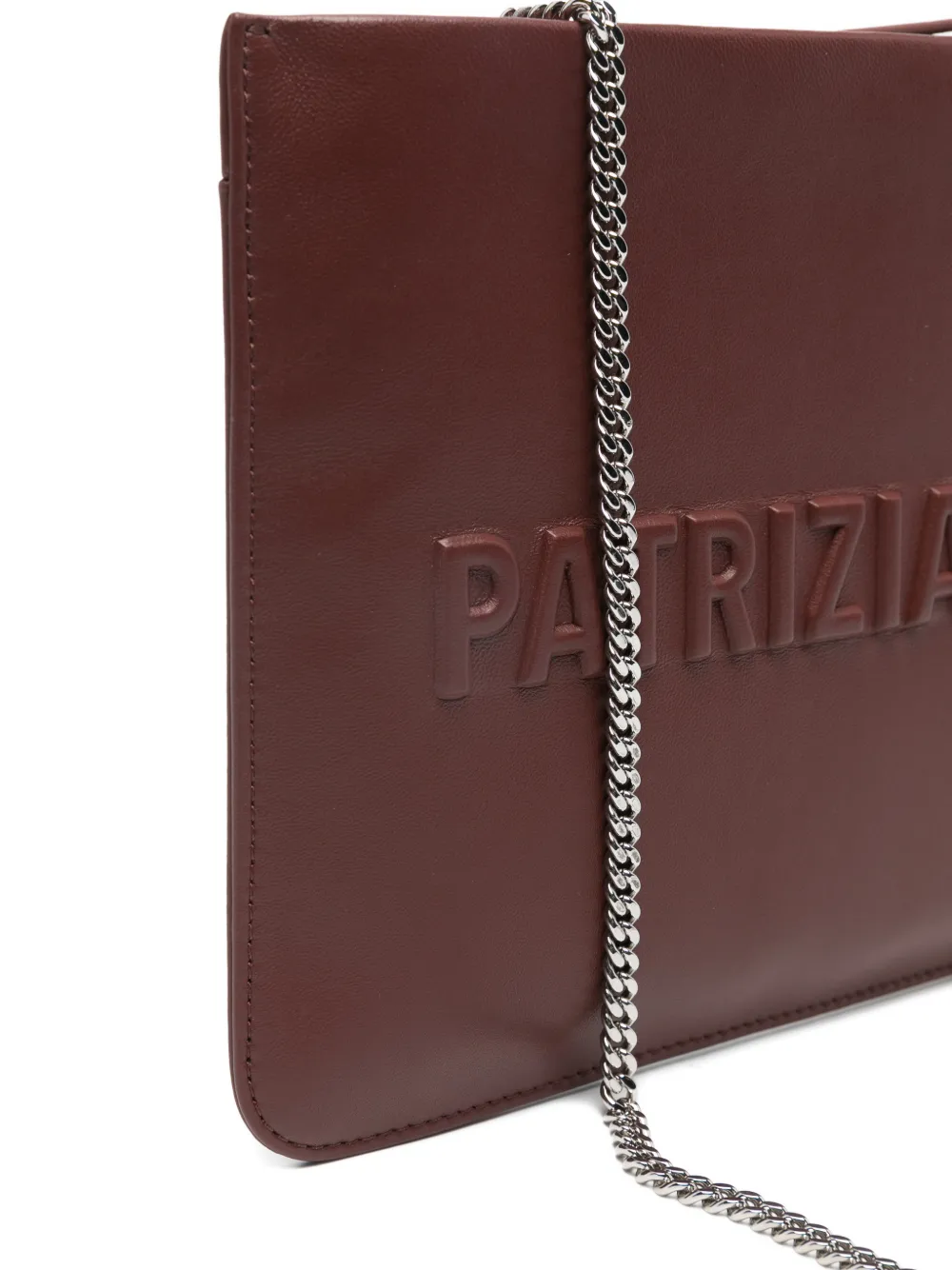  Patrizia Pepe (im)perfection Embossed-logo Leather Clutch Bag - Brown 