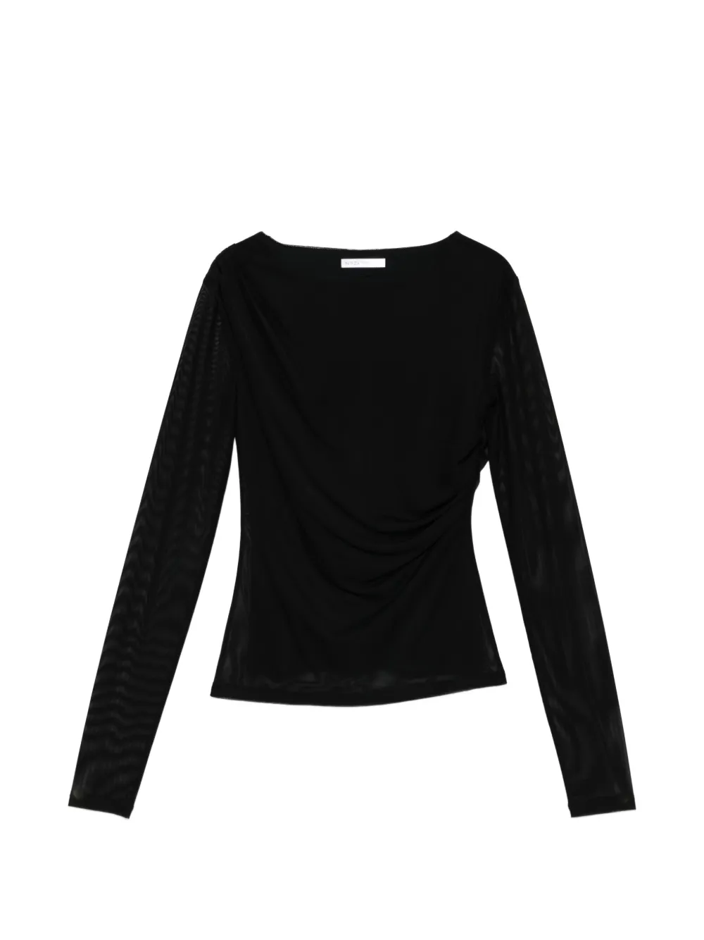 Patrizia Pepe draped tulle T-shirt - Nero