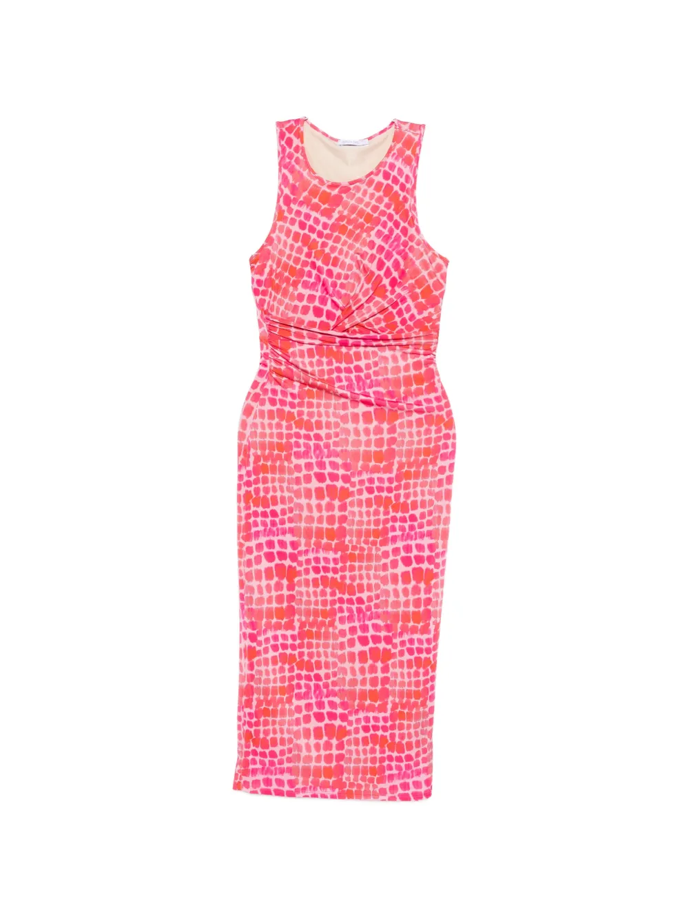 Patrizia Pepe draping croco-print midi dress - Rosa