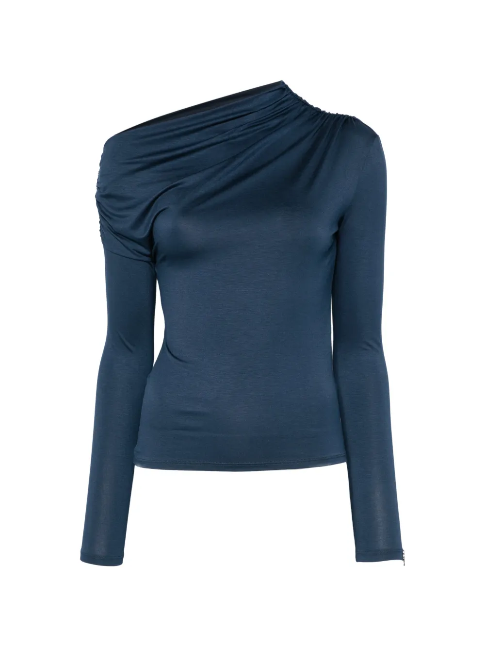 Patrizia Pepe long-sleeve draped top - Blu