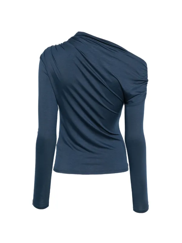 Patrizia Pepe long-sleeve Draped Top | Blue | FARFETCH