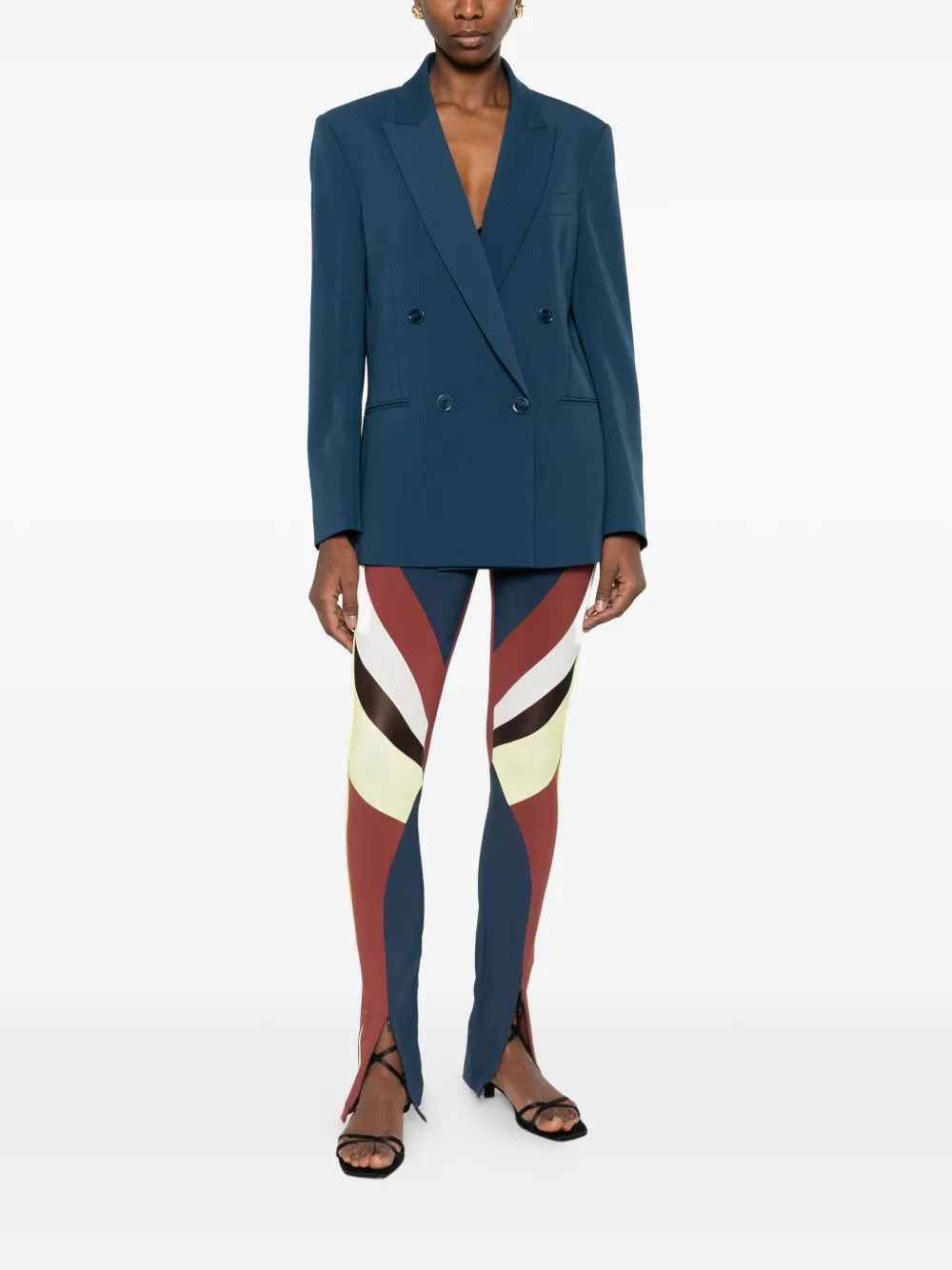 Patrizia Pepe Legging met colourblocking Blauw