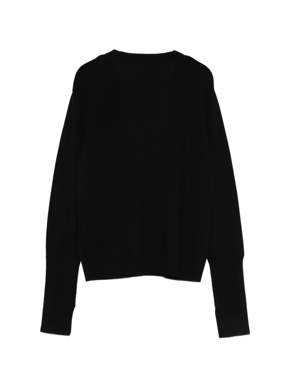  Patrizia Pepe V-neck Long-sleeve Sweater - Black 