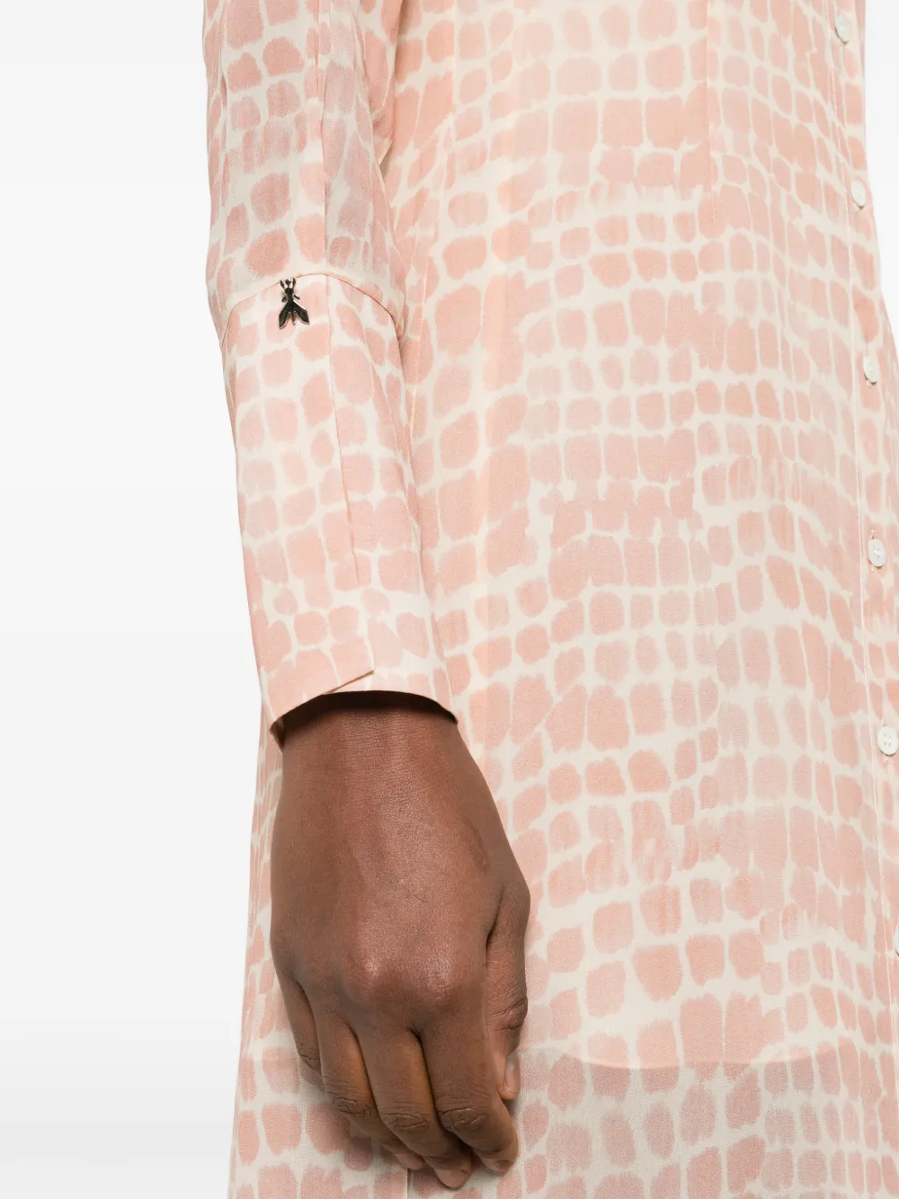 Patrizia Pepe Midi-blousejurk met krokodillenprint Roze