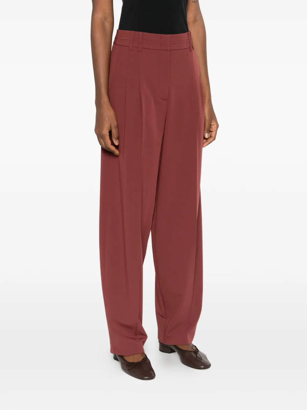  Patrizia Pepe Pleated Palazzo Pants - Red 