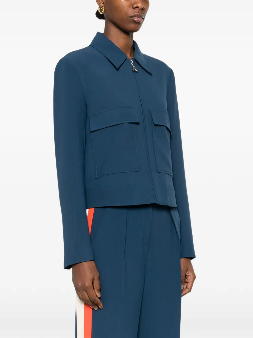  Patrizia Pepe Twill Cargo Jacket - Blue 